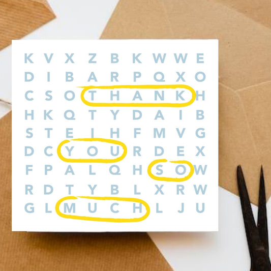 NUOVO - "Find A Word Thank You" by Cat McInnes- GREETING CARD