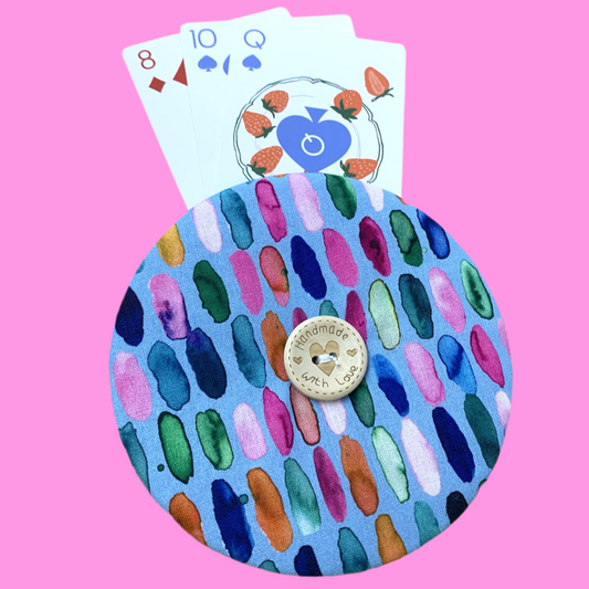 OH SEW ROSY: Playing Card Holders- WATERCOLOUR DASHES