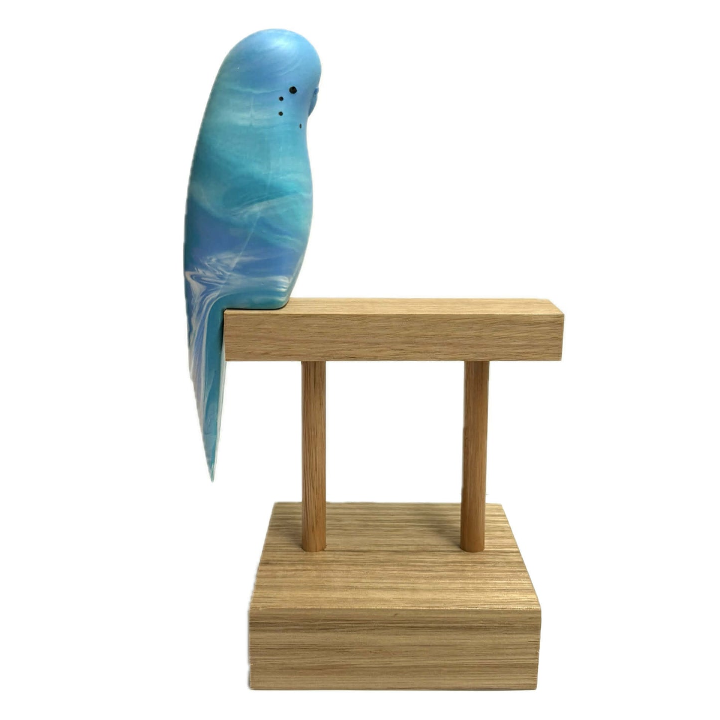 PETE CROMER - RESIN BUDGERIGAR #1 - Blue Ocean Swirl