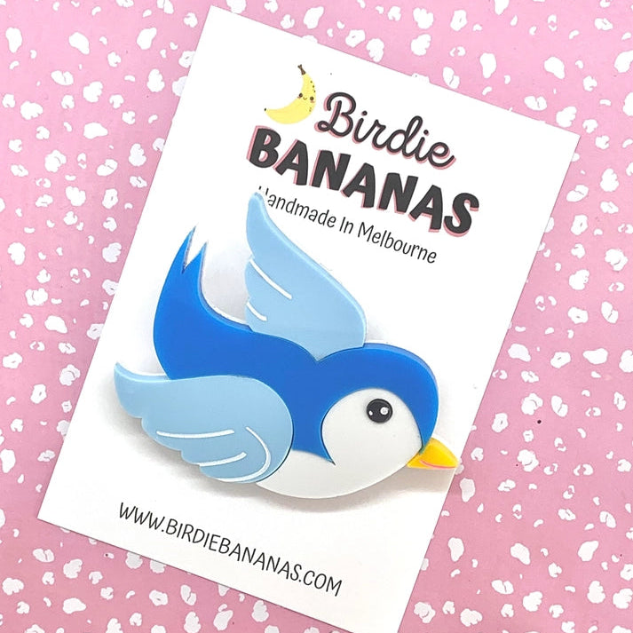 BIRDIE BANANAS - "Blue bird" Brooch