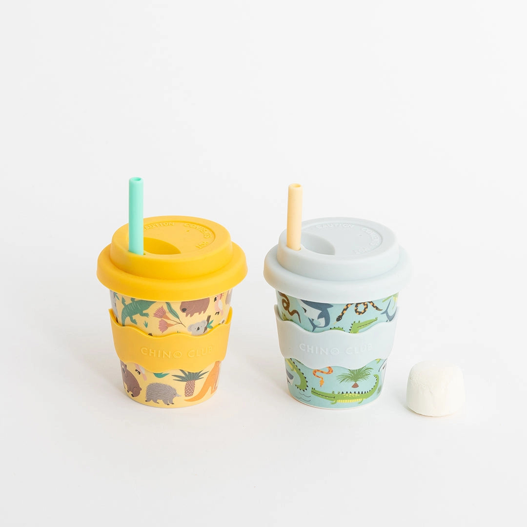 CHINO CLUB- Kids 4oz Reusable Babychino Cup- Deadly Animals