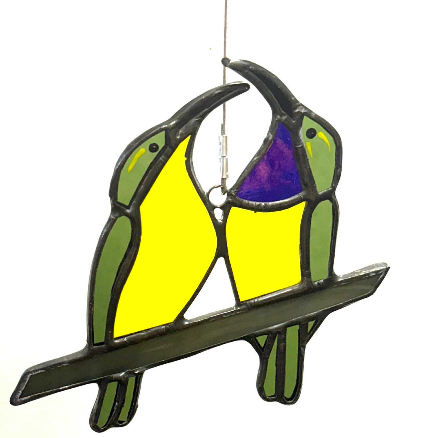 SWAN GLASS - SUNBIRD PAIR - Stained Glass Ornament