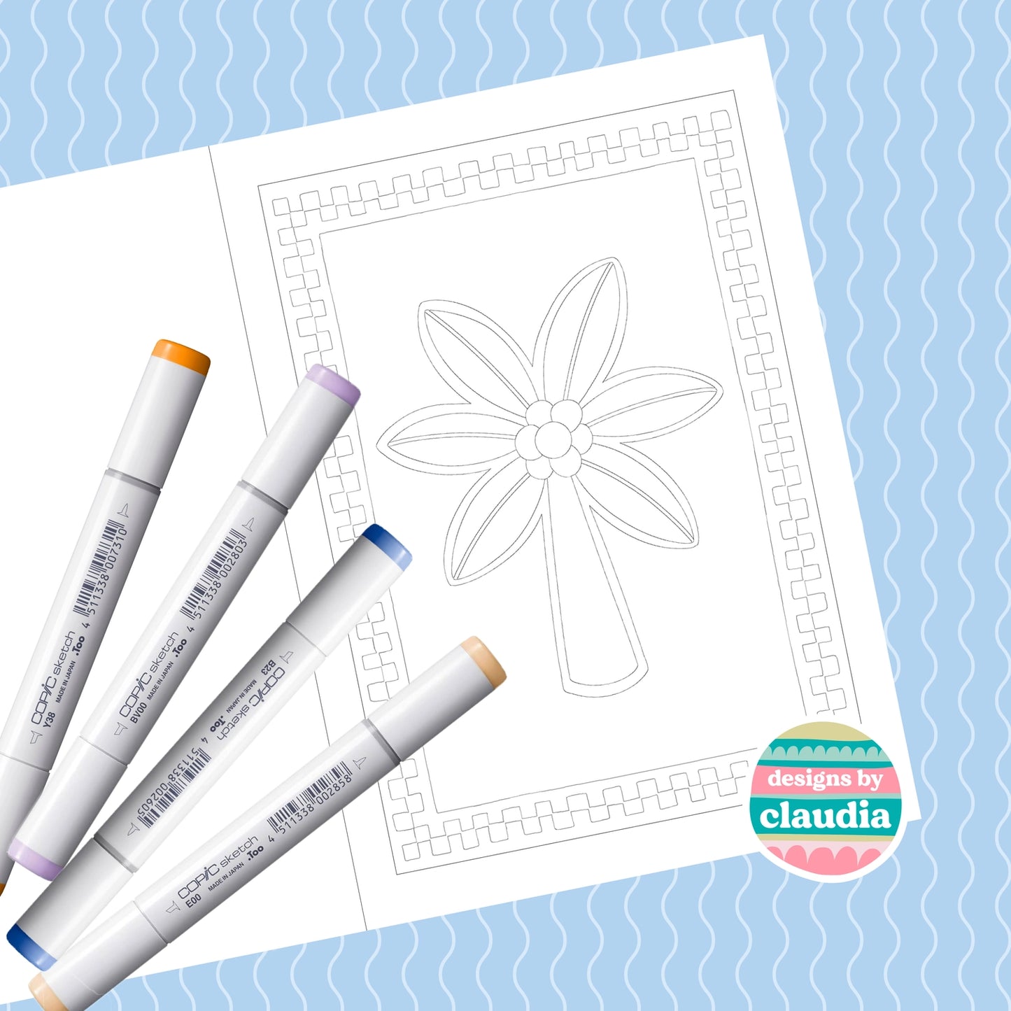 Designs by Claudia - Shapes of The Tropics Colouring Book