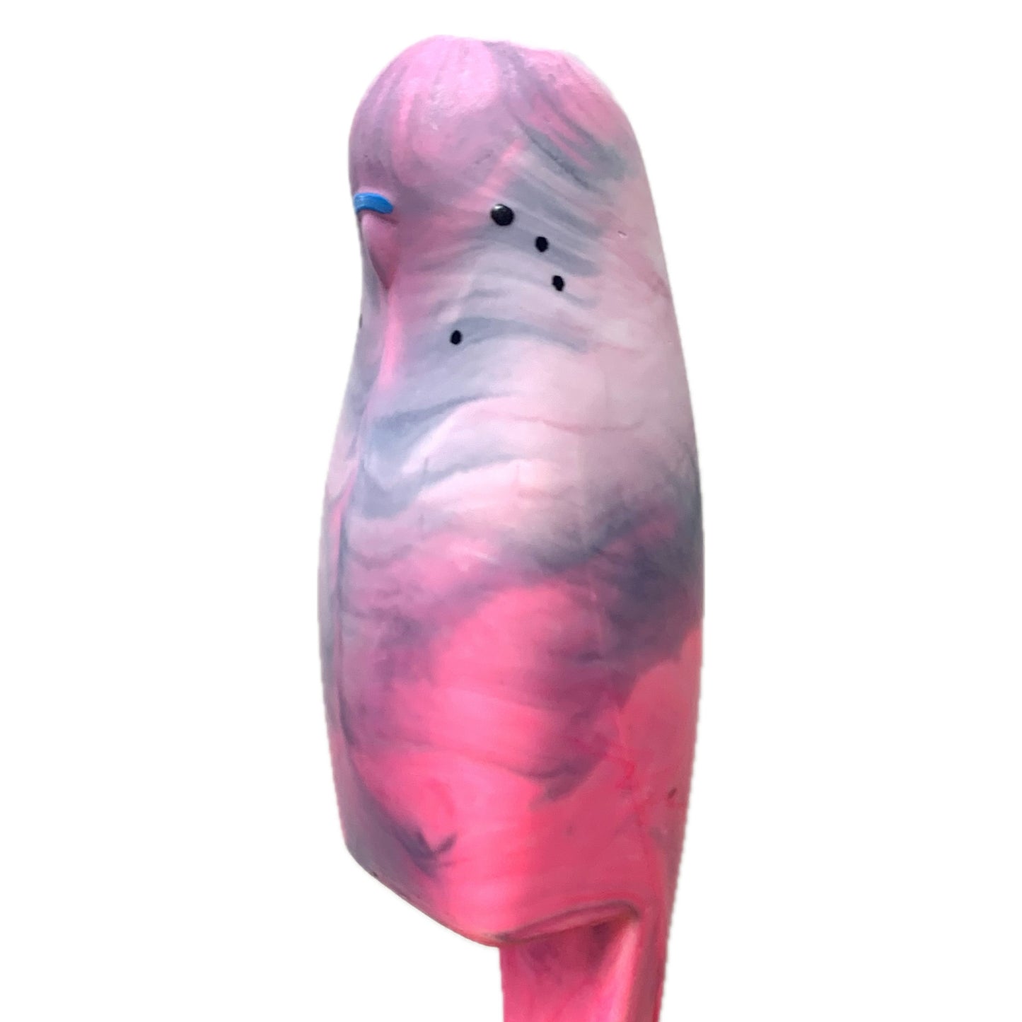 PETE CROMER - RESIN BUDGERIGAR #6 - Stormy Pink & Grey