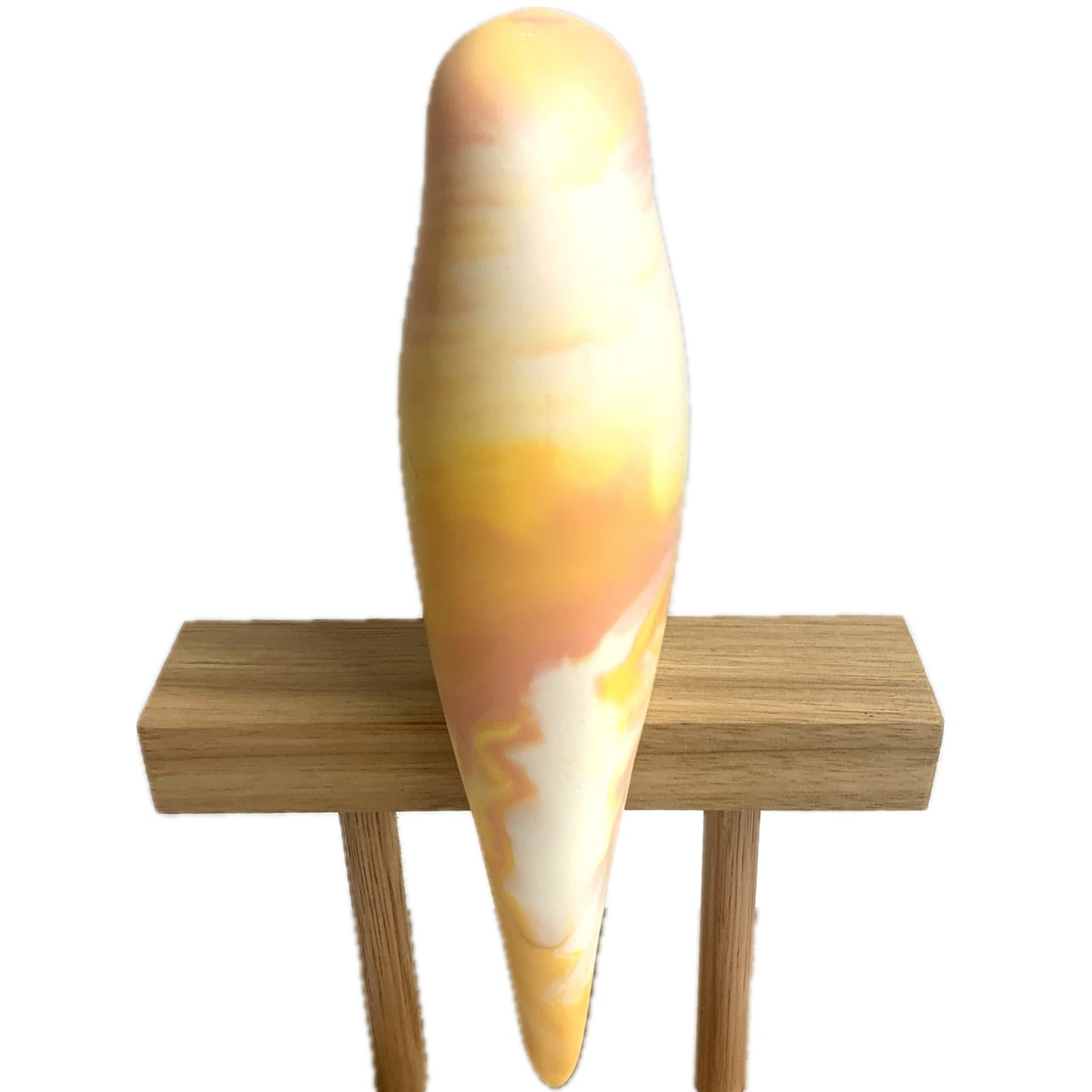 PETE CROMER - RESIN BUDGERIGAR #3- Just Peachy Swirl