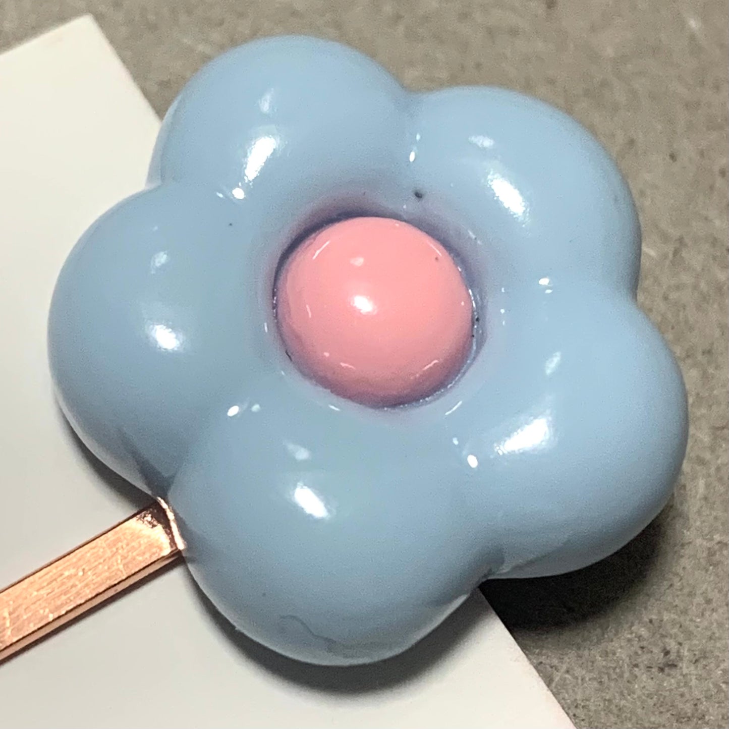 THIS BIRD HAS FLOWN - "Flower Power Hairclips"- Blue & Pink