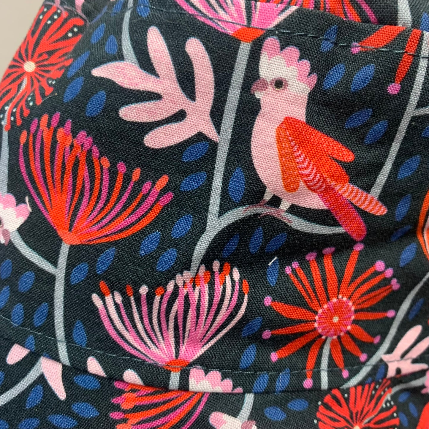 Teacups n Quilts- Galahs Fabric Hat- Adult Size