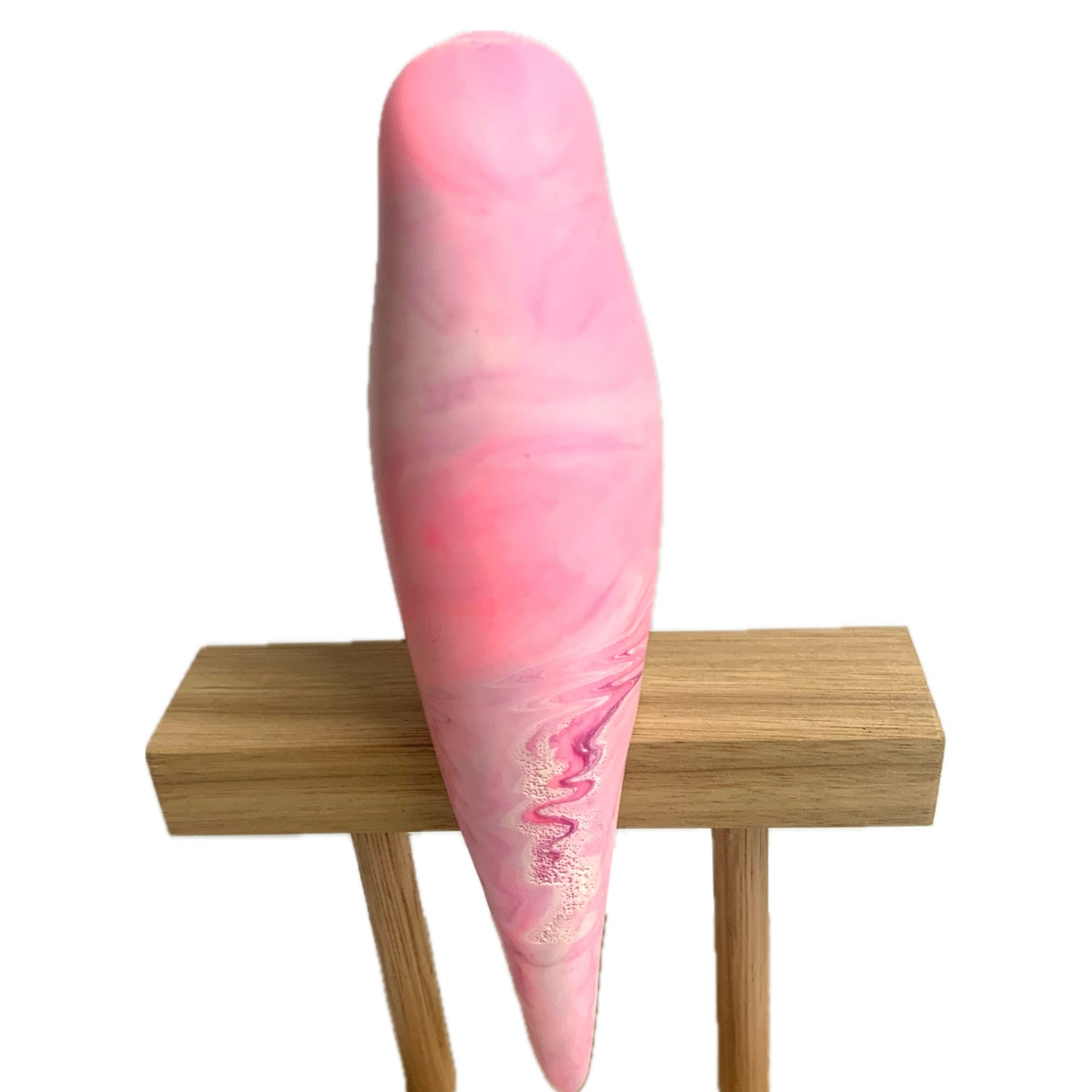 PETE CROMER - RESIN BUDGERIGAR #7 - Pretty in Pink Swirl