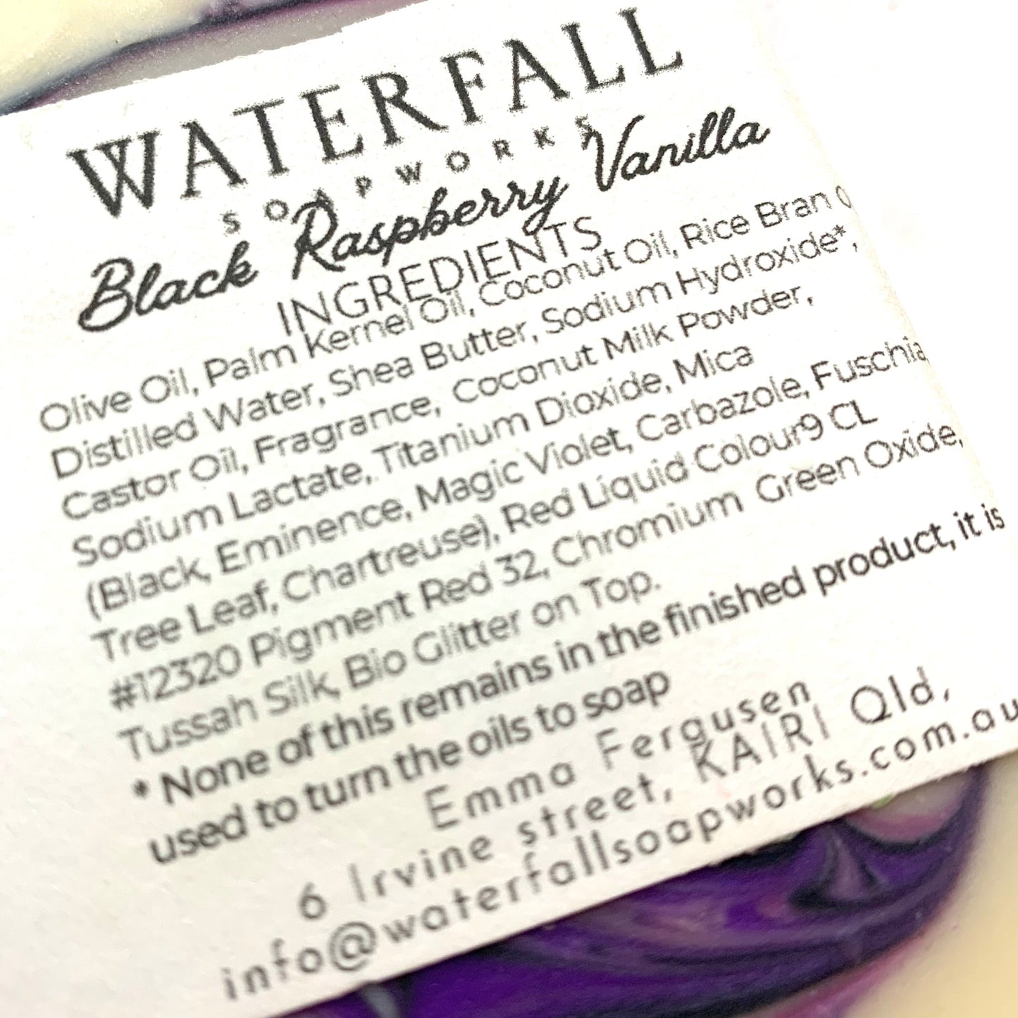 WATERFALL SOAPWORKS- Black Raspberry Vanilla Handmade Soap