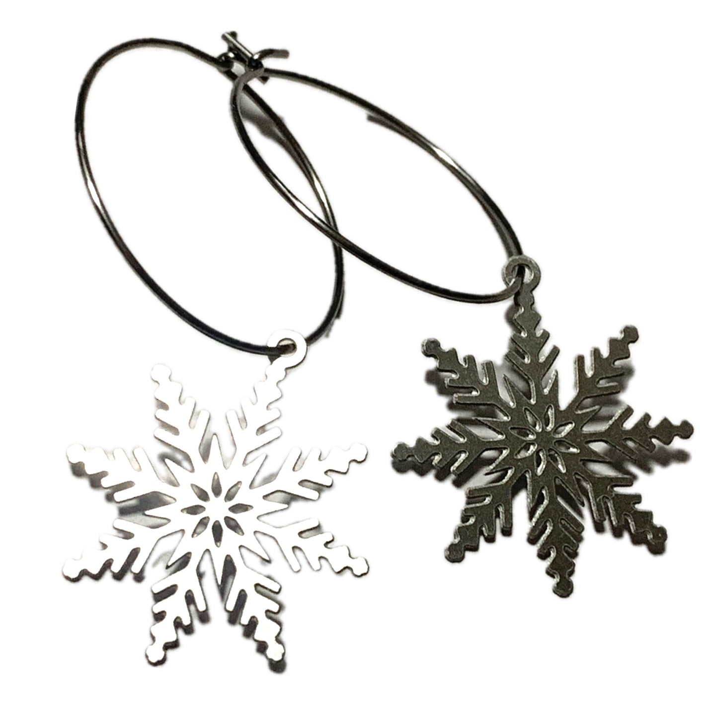 MAKIN' WHOOPEE - “SILVER SNOWFLAKES" CHRISTMAS HOOP DANGLES