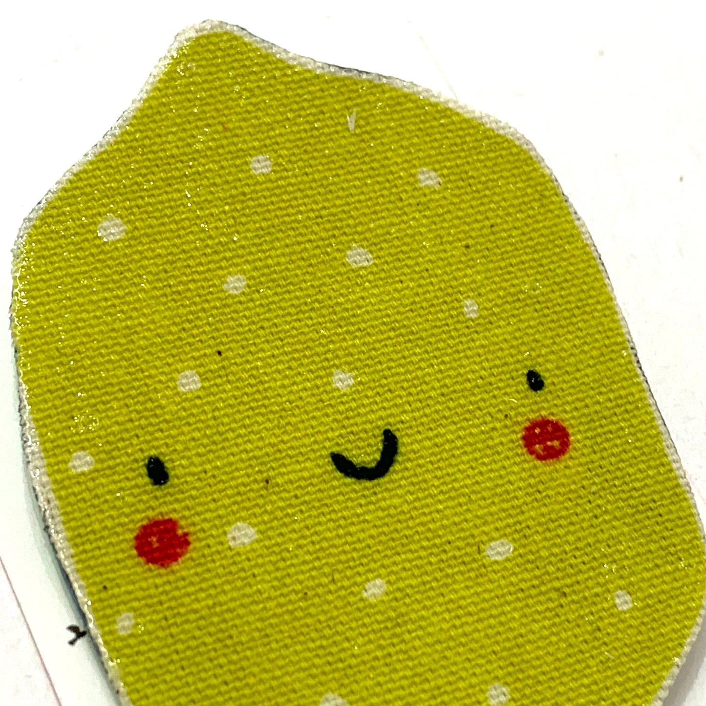 THIS BIRD HAS FLOWN - "Upright Lemons" Cute Fruits- Fabric Remnant Brooches