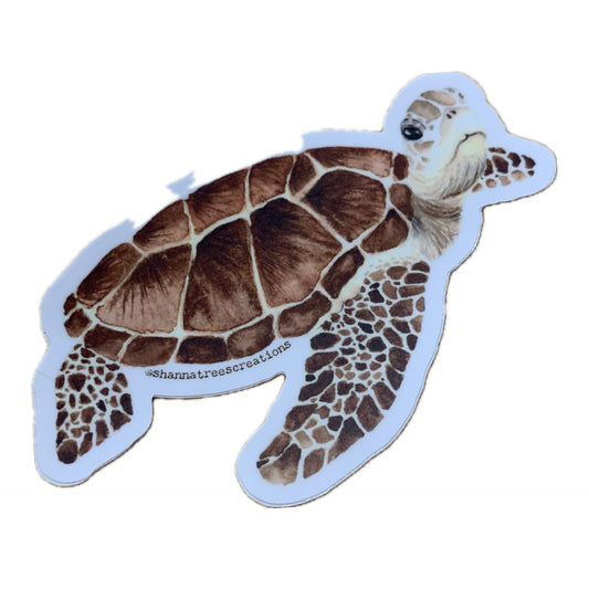 Shanna Trees Creations- Green Turtle Medium Sticker