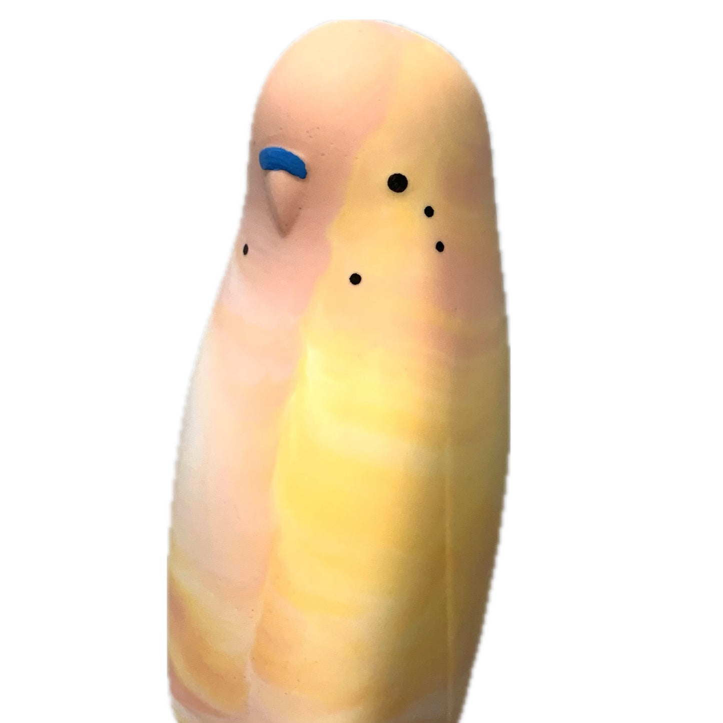 PETE CROMER - RESIN BUDGERIGAR #3- Just Peachy Swirl