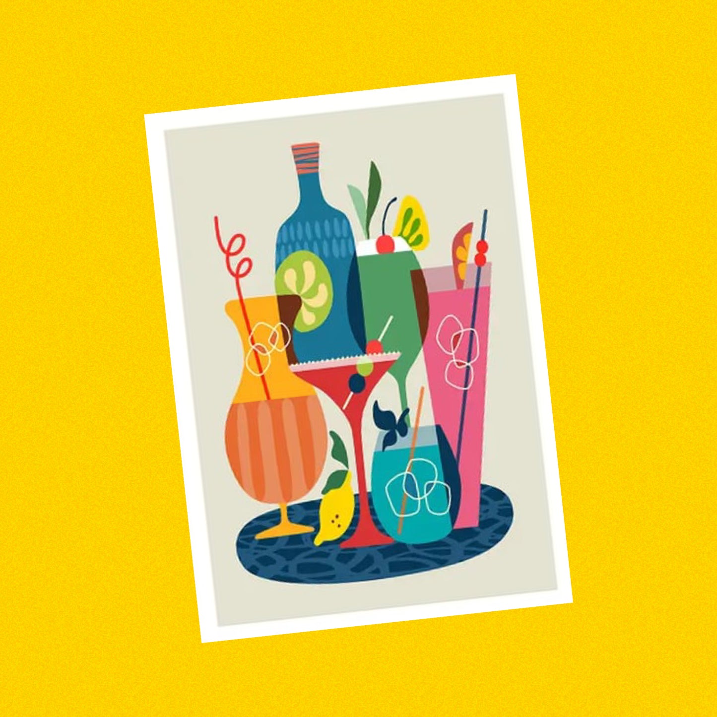 3 BIRDIES STUDIO- "Cocktails" A5 Art Print