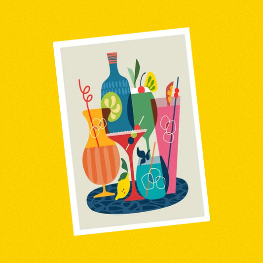 3 BIRDIES STUDIO- "Cocktails" A5 Art Print