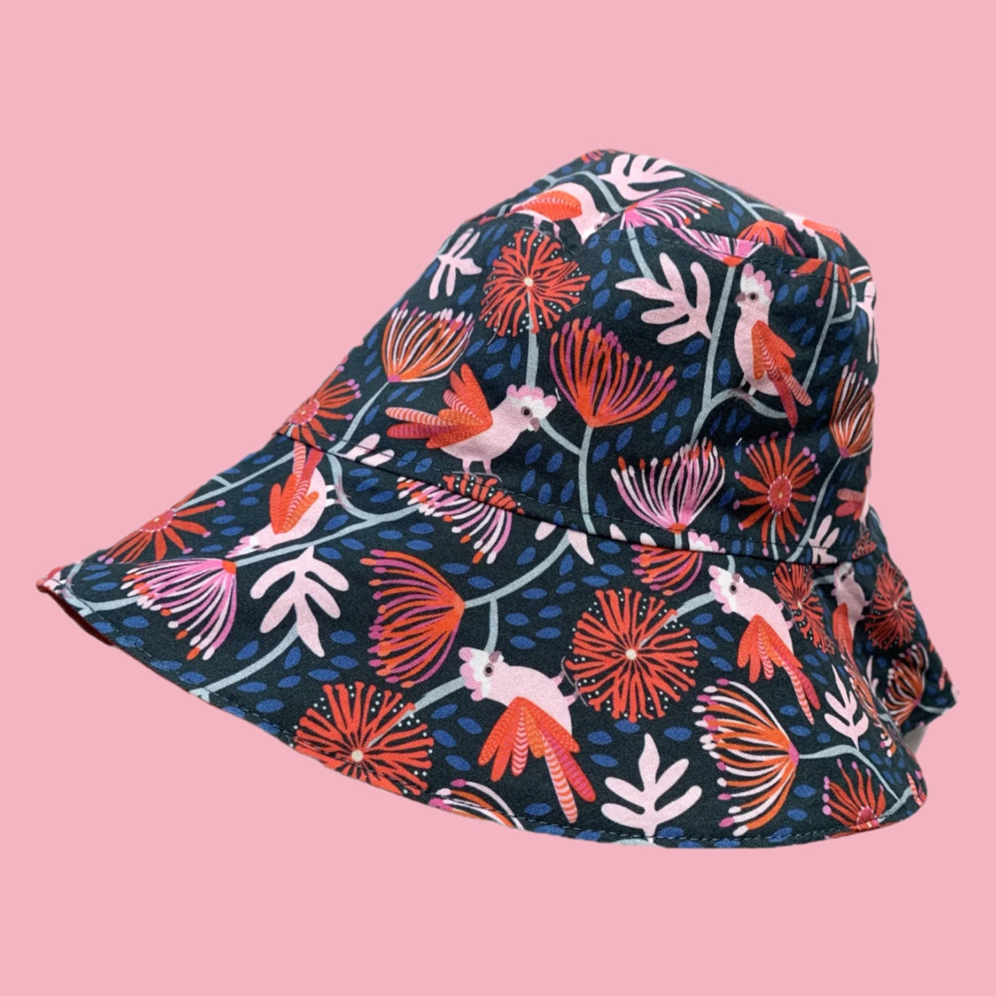 Teacups n Quilts- Galahs Fabric Hat- Adult Size