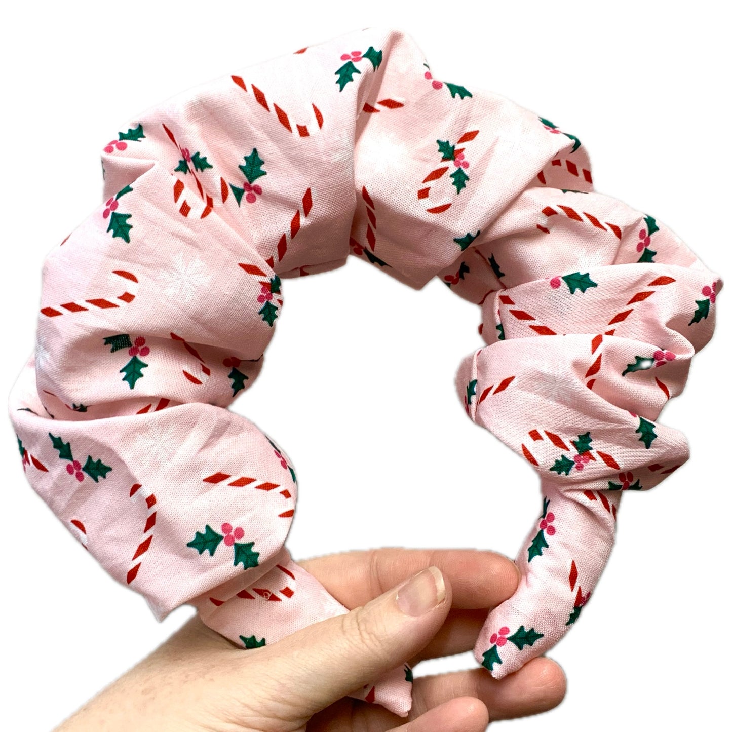 MAKIN WHOOPEE - BIG SCRUNCHIE CHRISTMAS HEADBANDS- Pinkmas Candy Canes