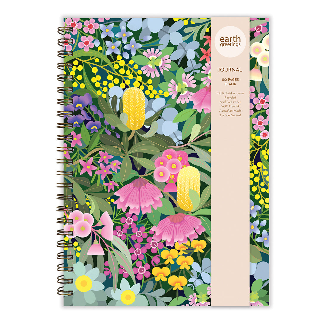EARTH GREETINGS- A4 Blank Journal- Where Flowers Bloom Claire Ishino