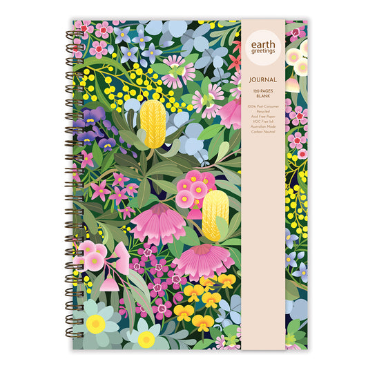 EARTH GREETINGS- A4 Blank Journal- Where Flowers Bloom Claire Ishino