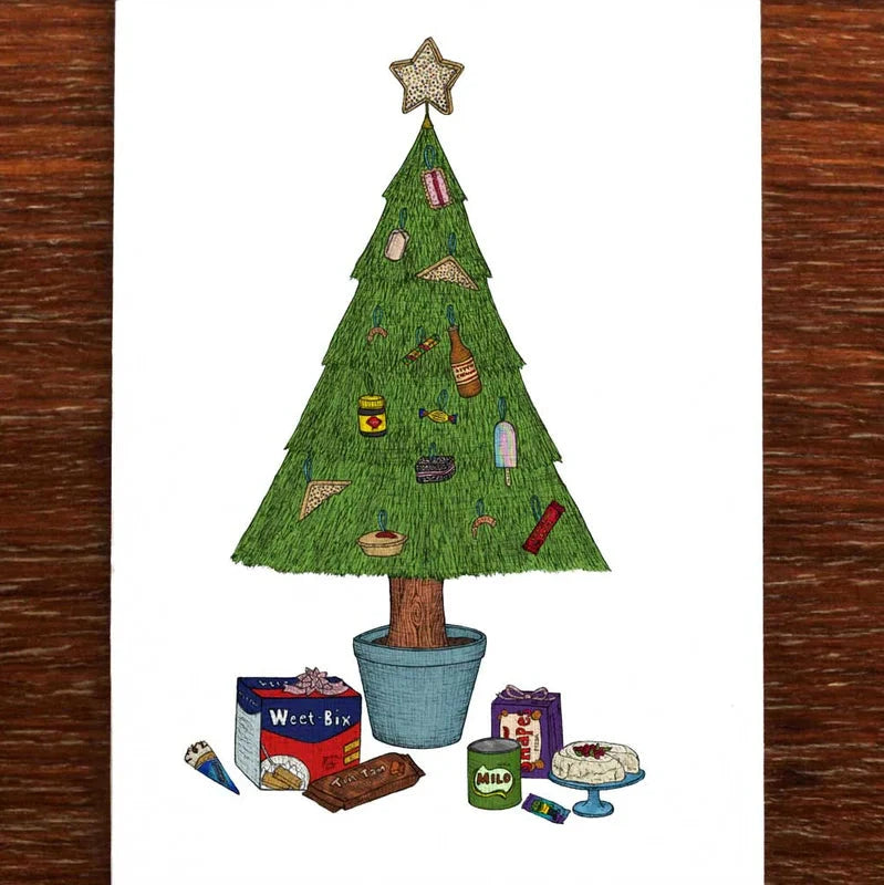 The Nonsense Maker- Aussie Snack Tree - Christmas Card