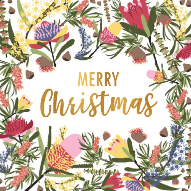 CANDLEBARK CREATIONS - "Christmas Botany" Australiana- Single Square Card