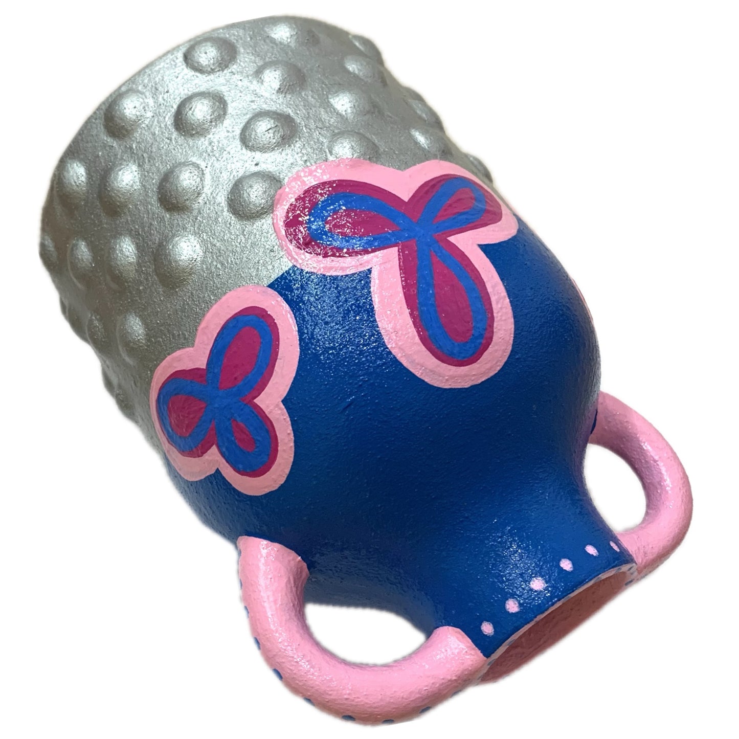 THIS BIRD HAS FLOWN - Short Bump Vase- Silver, Pink & Blue