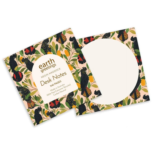 EARTH GREETINGS- Cockatoos & Banksia- Desk Notes