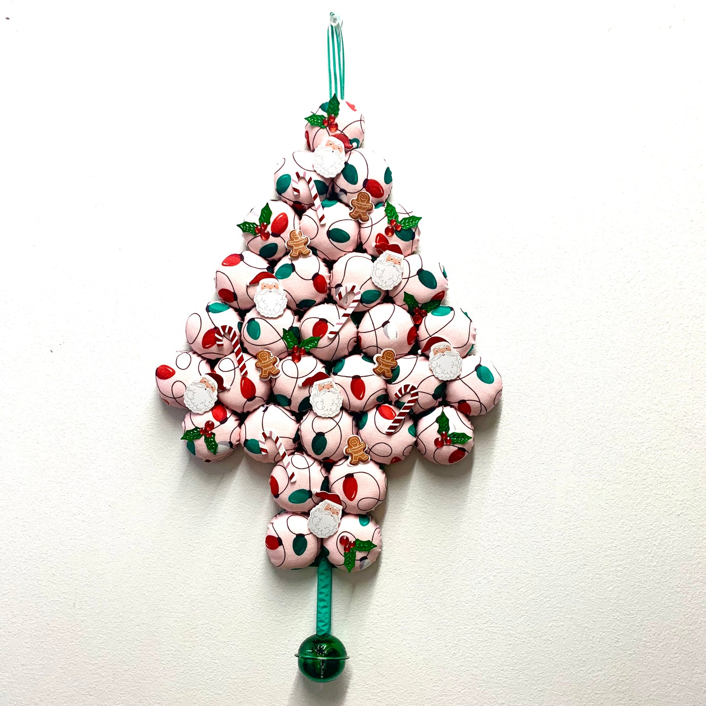 MAKIN' WHOOPEE- "Vintage Pinkmas Lights"- LARGE BOTTLE TOP CHRISTMAS TREE WALL HANGING