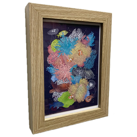 EARTH GREETINGS- "REEF"- FRAMED IMAGE- by Australian artist Victoria McGrane.