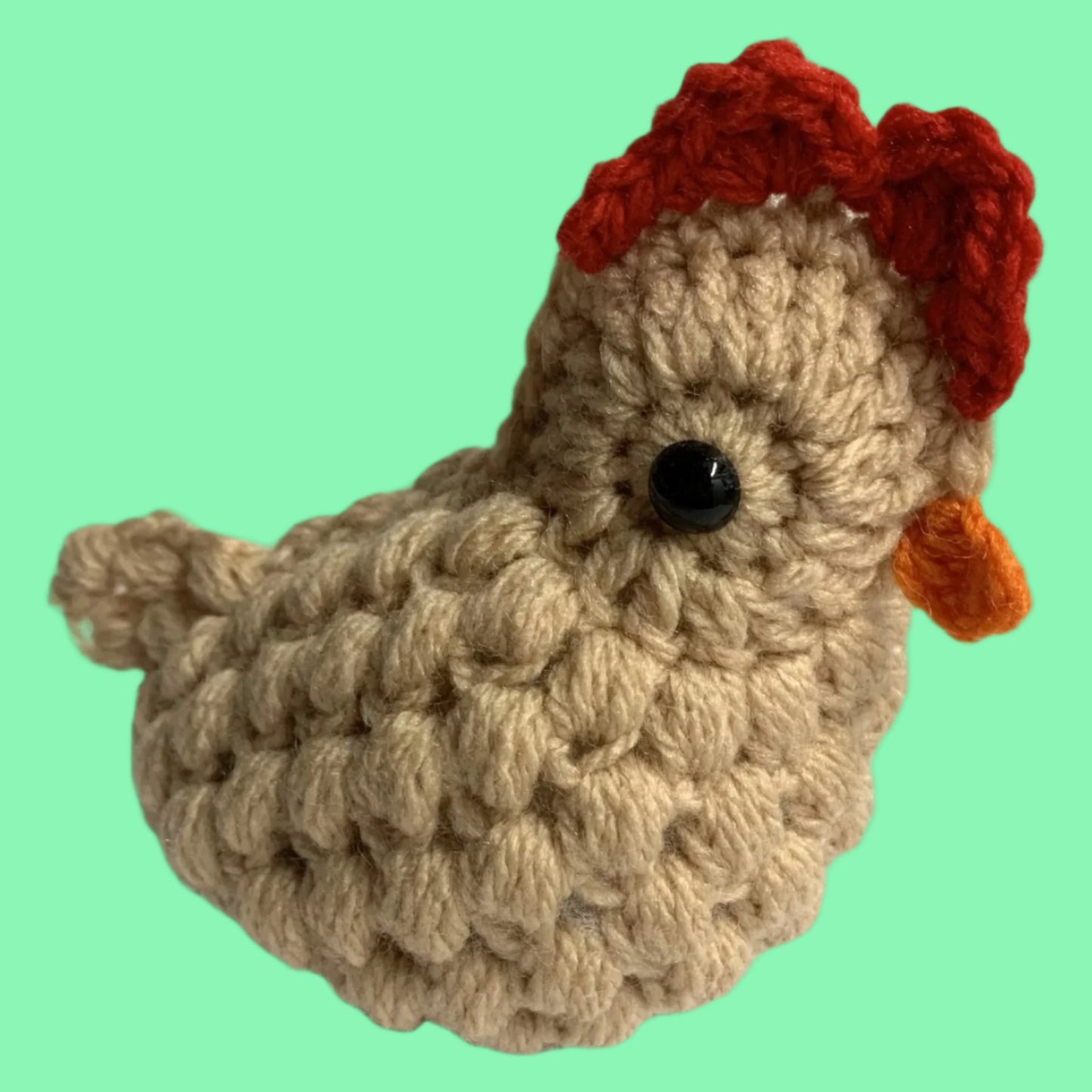 BEAKNITS- BEIGEY BROWN CROCHETED CHICKEN