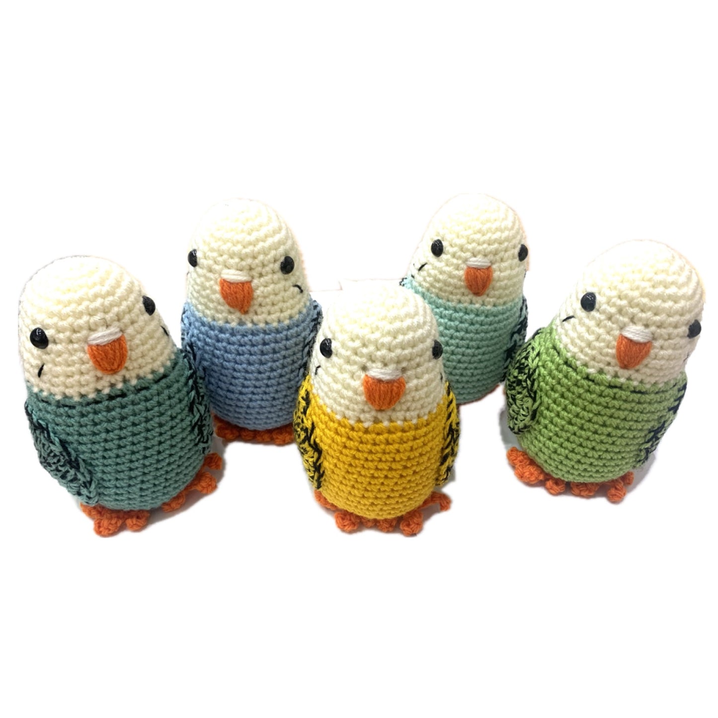 BEAKNITS- PALE BLUE CROCHETED BUDGIE