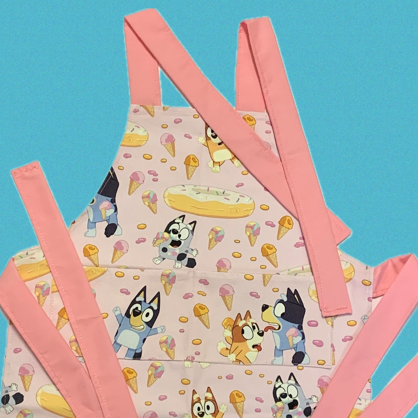 Teacups n Quilts - Bluey in Pink- Kids Apron