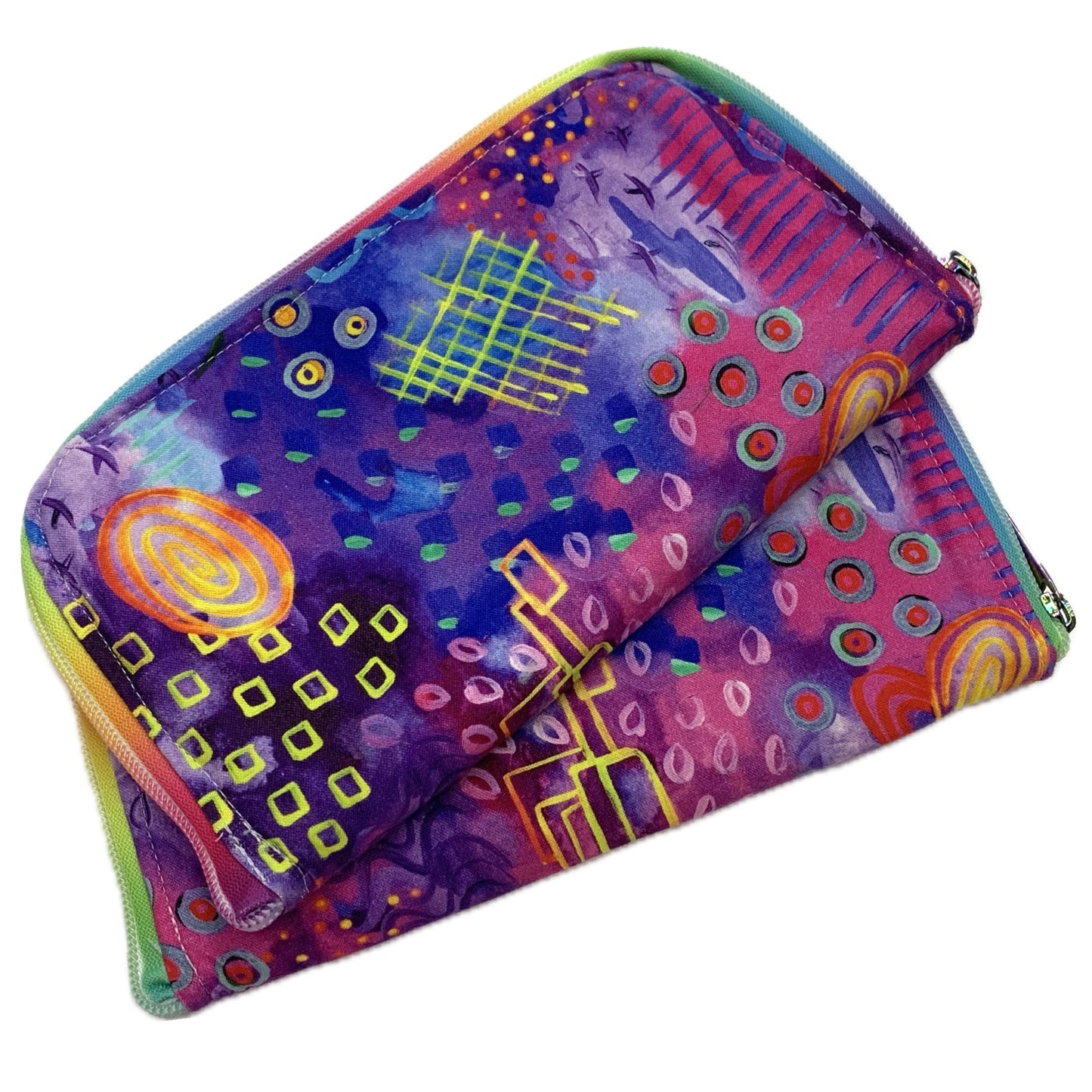 OH SEW ROSY: Wallets/Purses- Purple Abstract