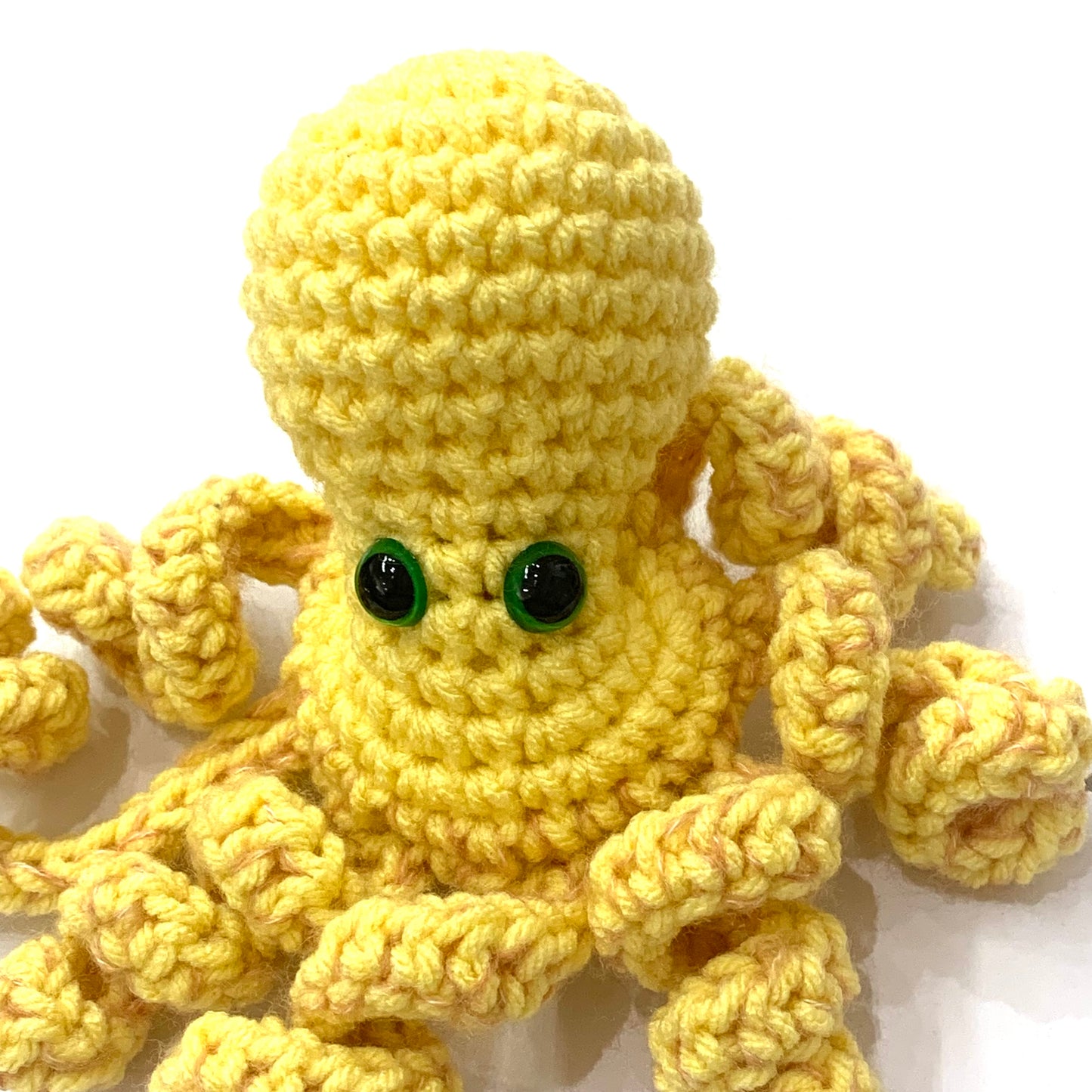 BEAKNITS- CROCHETED OCTOPUS - Yellow with Peach