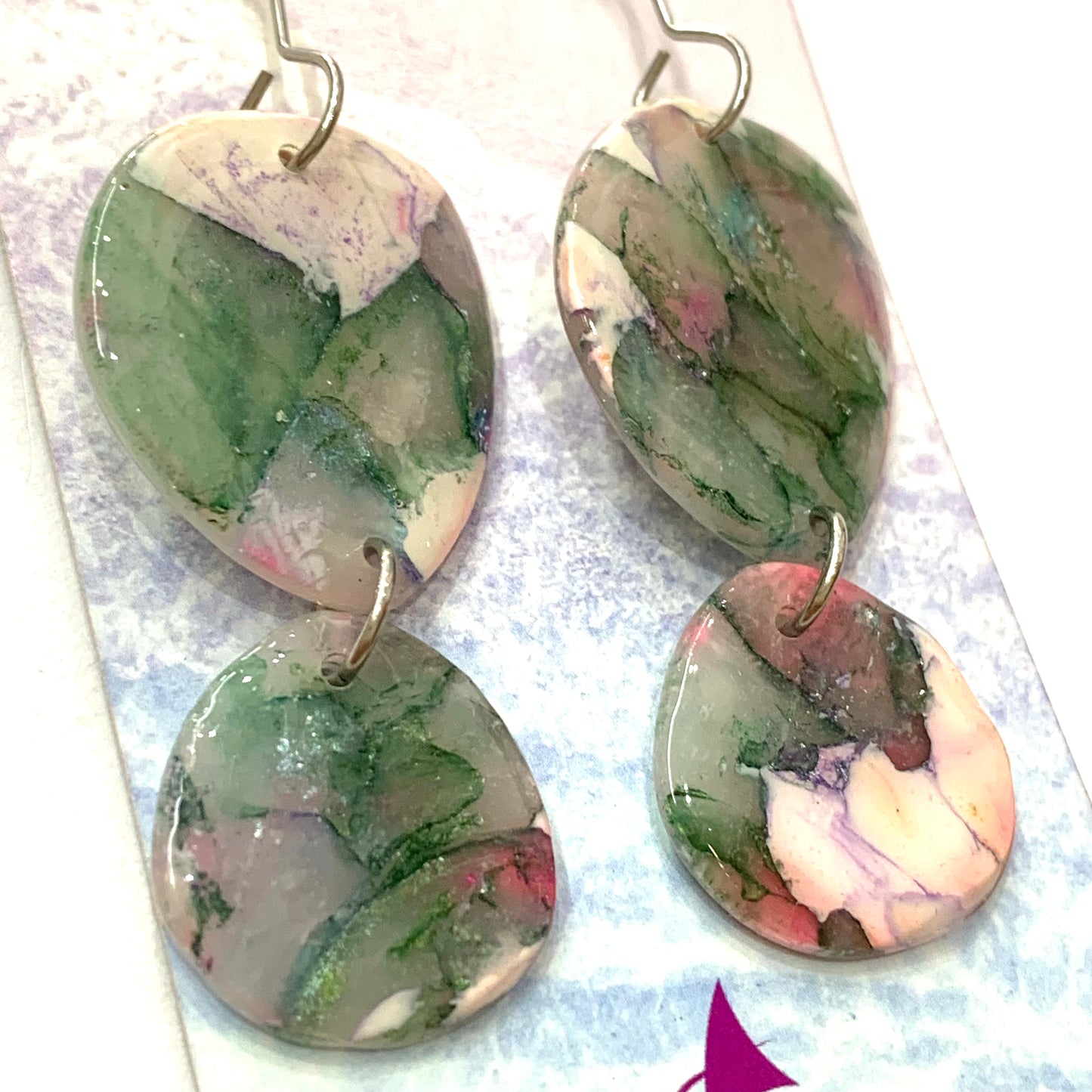 Sailvie Creations - Marbled Double Hook Dangle Earrings