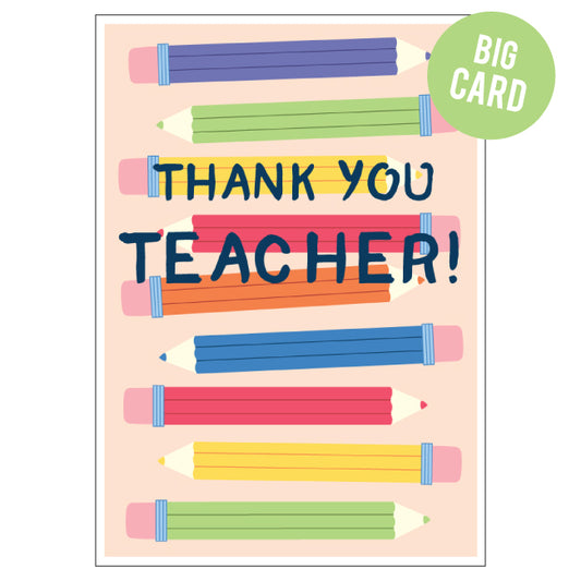 CANDLE BARK CREATIONS - "THANK YOU TEACHER" Jumbo Card