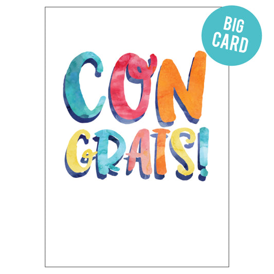 CANDLE BARK CREATIONS - COLOURFUL CONGRATS- Jumbo Gift Card