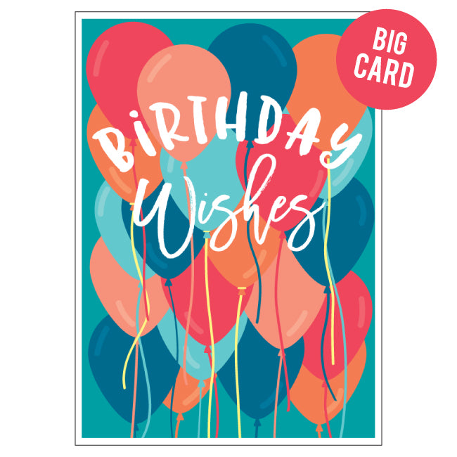 CANDLE BARK CREATIONS - BIRTHDAY BALLOONS Jumbo Birthday Card