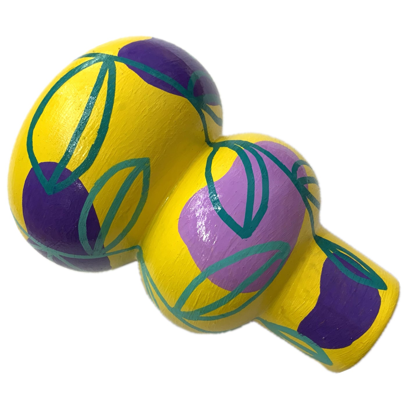 THIS BIRD HAS FLOWN - Small Vine Vase- Yellow, Purple, Teal & Aqua- Decorative Only