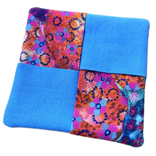 MUMMA WHOOPEE- SINGLE WINE GLASS SLIPPER/COASTERS- Watercolour & Bue