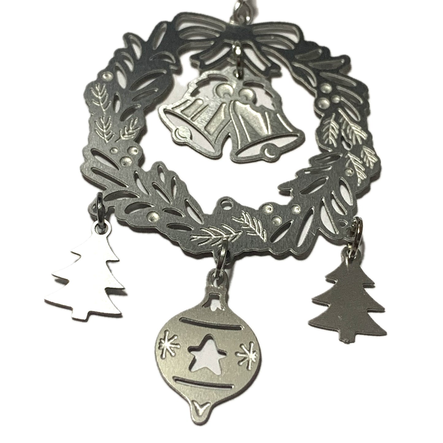 MAKIN' WHOOPEE - “SILVER WREATHS" MULTIPIECE DANGLE CHRISTMAS EARRINGS