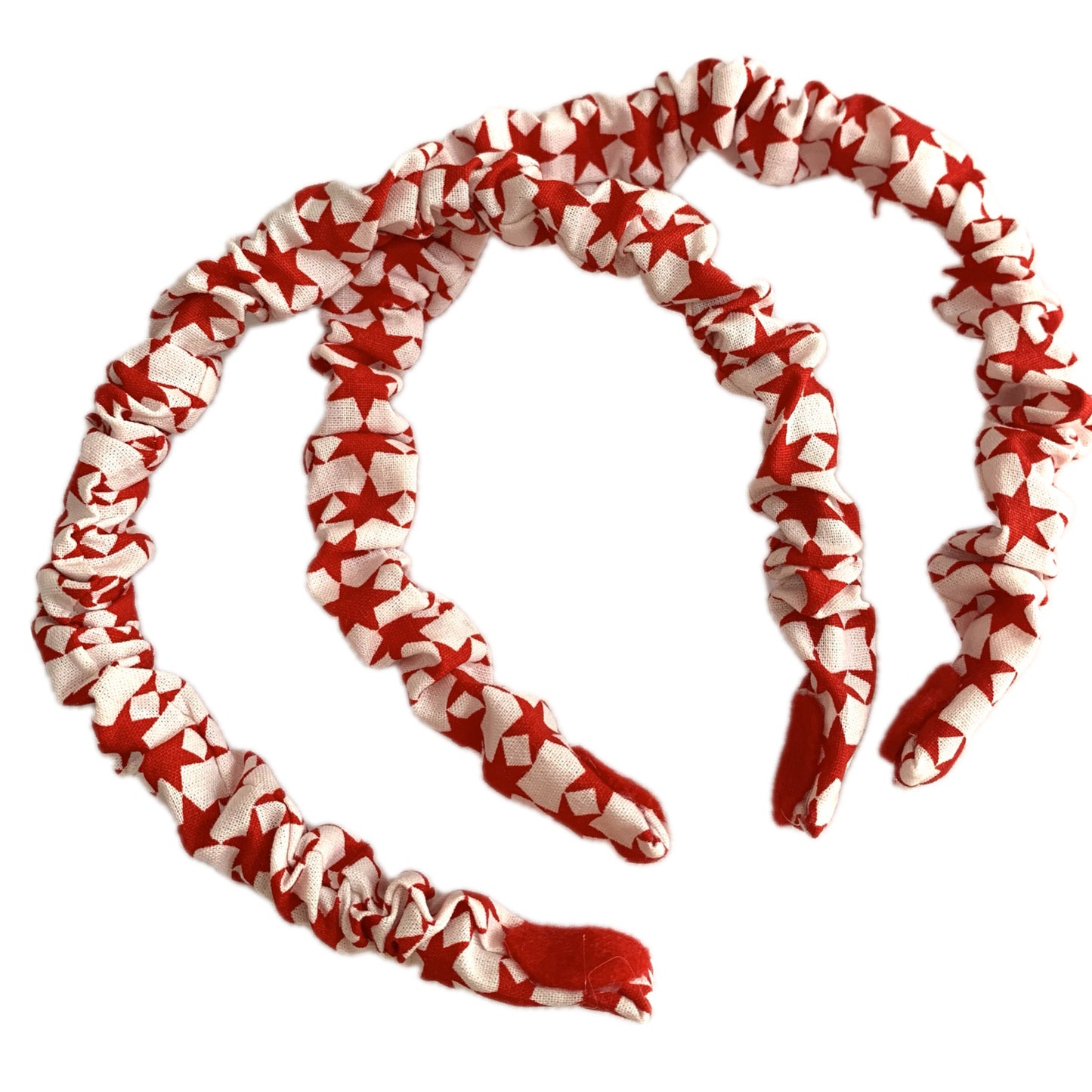 THIS BIRD HAS FLOWN - SMALL CHRISTMAS SCRUNCHIE HEADBANDS- Red Stars