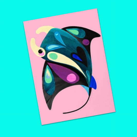 PETE CROMER - MANTA RAY A4 FINE ART PRINT