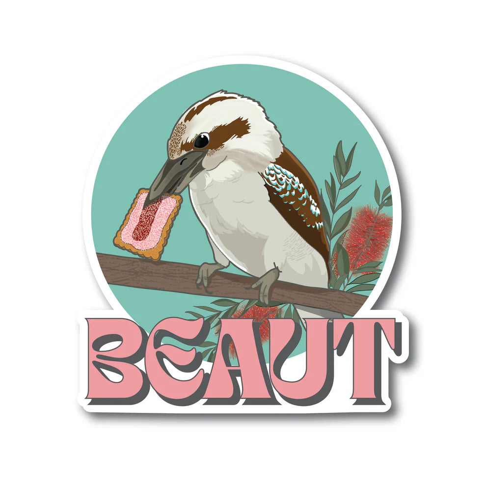GREEN MINI CREATIVE- "Beaut" - Kookaburra Sticker