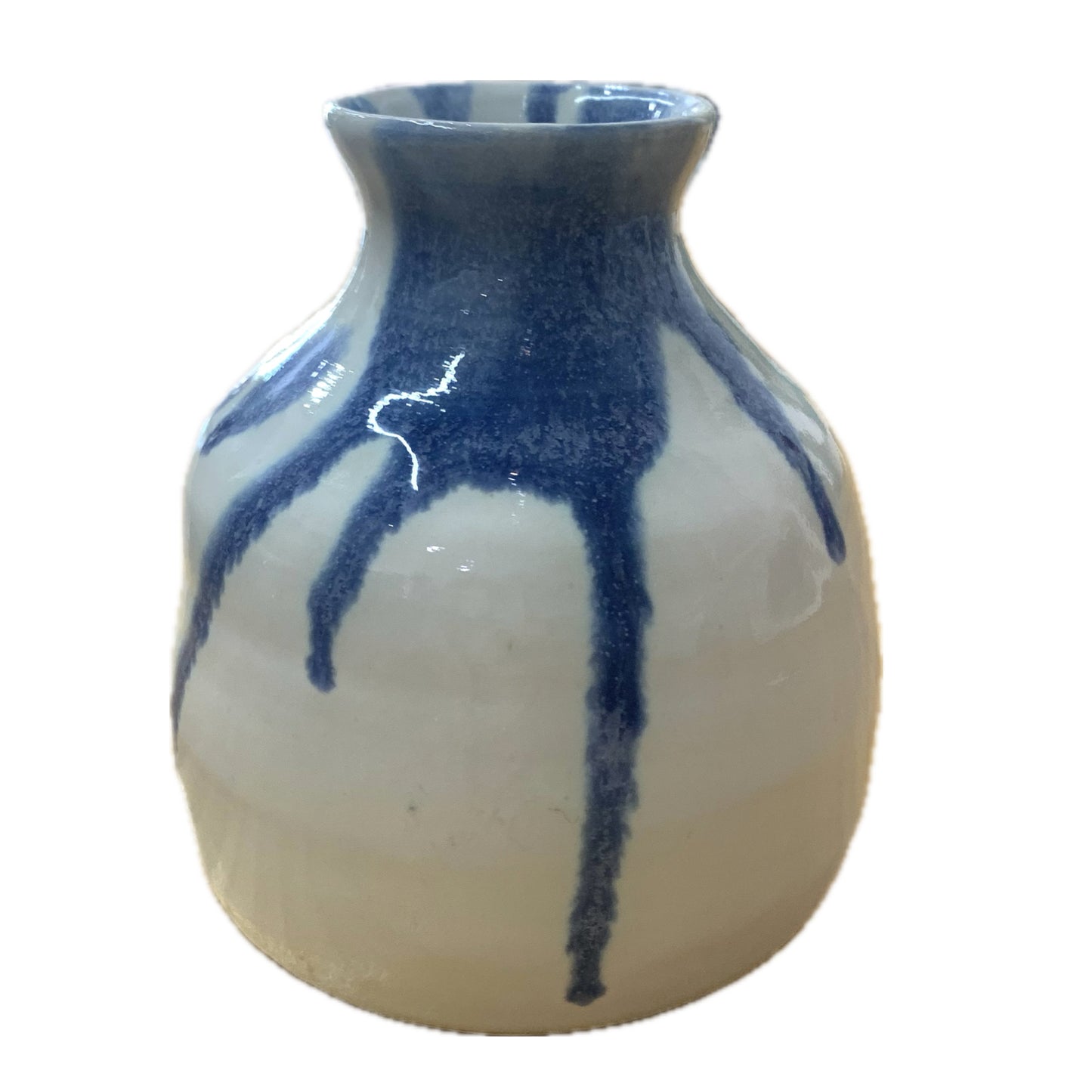 EARTH BY HAND- Blue & White Drizzle Vase