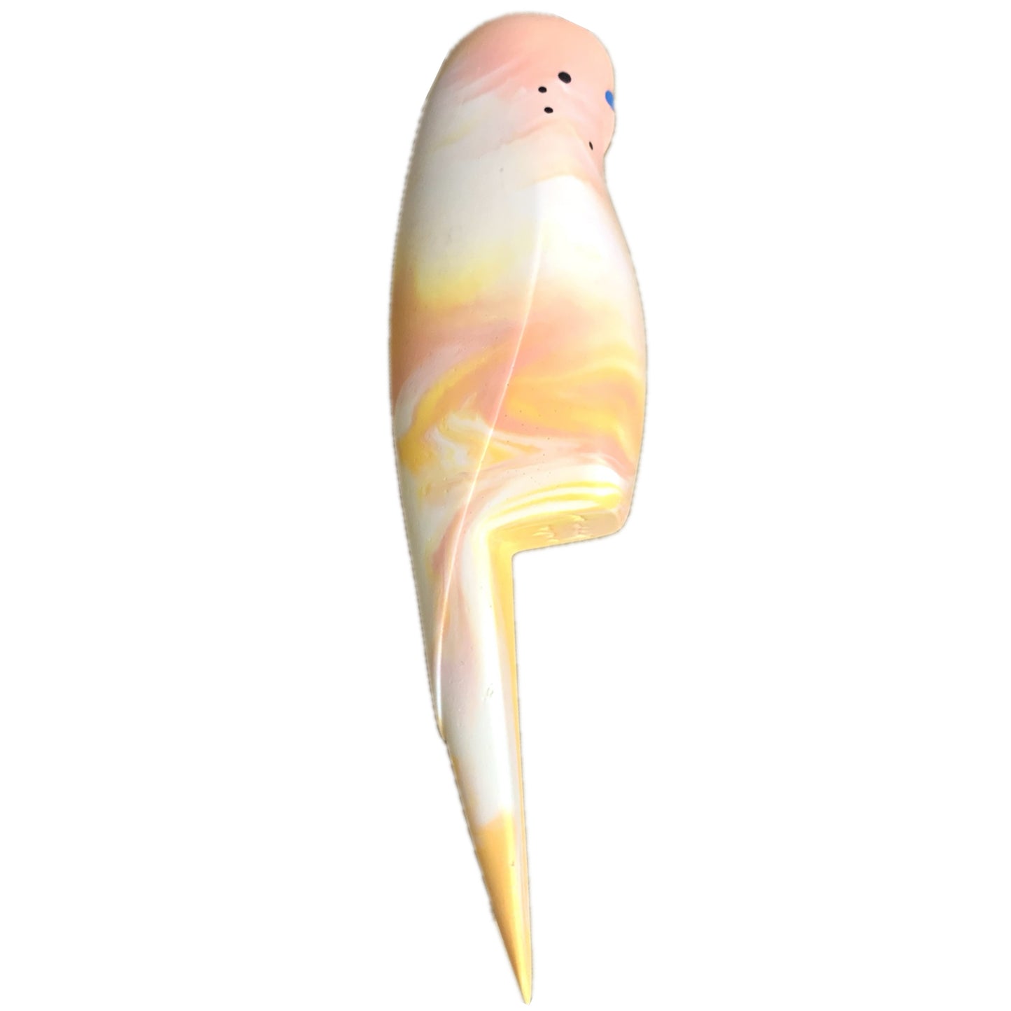 PETE CROMER - RESIN BUDGERIGAR #3- Just Peachy Swirl