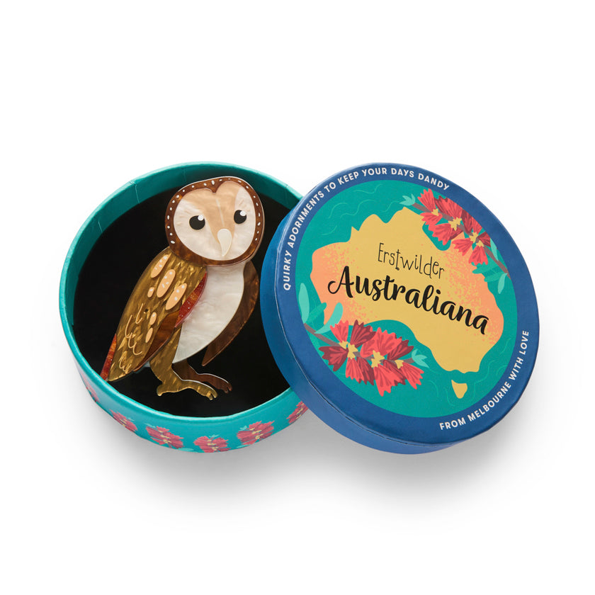 ERSTWILDER - "Maisie the Masked Owl" Brooch - AUSTRALIANA COLLECTION