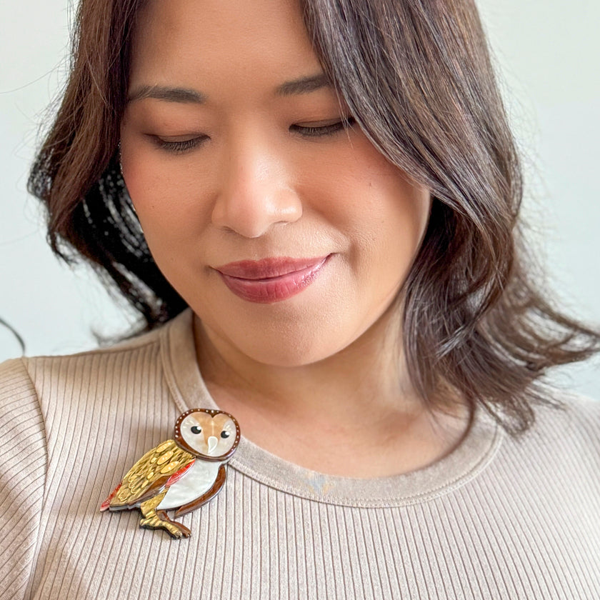 ERSTWILDER - "Maisie the Masked Owl" Brooch - AUSTRALIANA COLLECTION