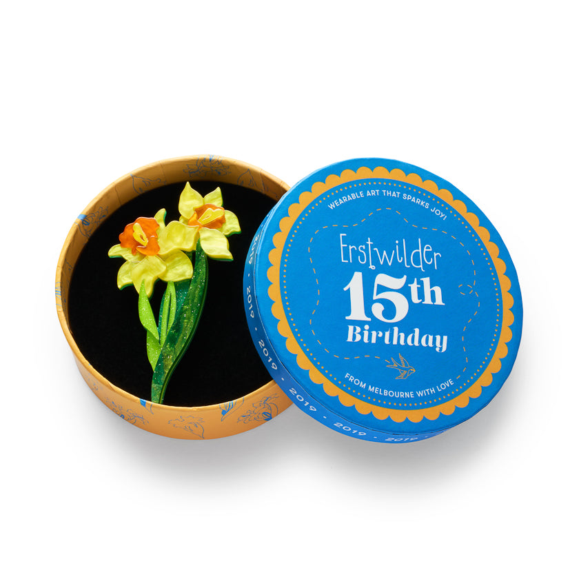 ERSTWILDER - "Garden Goddess Daffodil" Brooch - 15th Birthday Fan Favourites