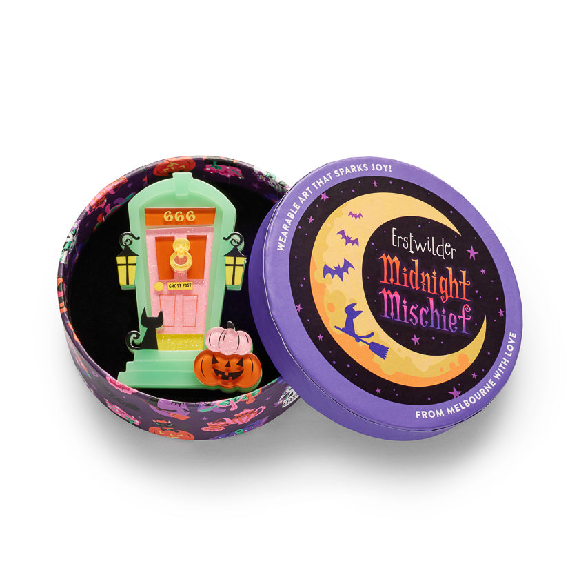 ERSTWILDER - "Knock, Knock" Brooch - Midnight Mischief